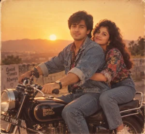 Motorcycle Couple Sunset Shot
