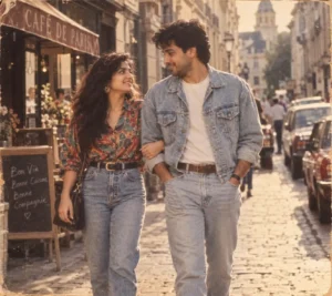 80s Street Walk Couple