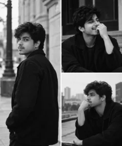 Black-and-White Self-Portrait Collage