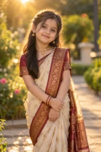 Traditional Saree Golden-Hour Portrait