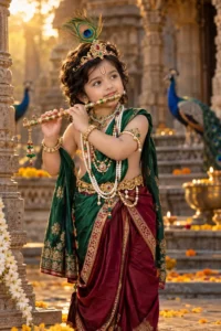 Krishna-Themed Flute Portrait