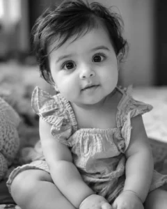 Monochrome Baby Candid Portrait