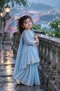 Rainy Umbrella Traditional Portrait