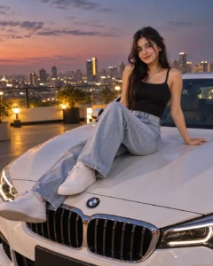 Rooftop Car Perch Portrait