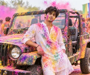 Colorful Jeep Holi Splash