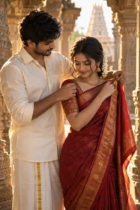 Traditional Saree Draping Moment