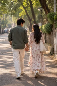 Walking Hand in Hand, From Behind
