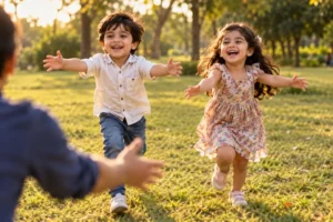 Kids Running Toward the Camera
