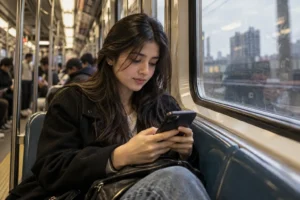 Commuter on the Train