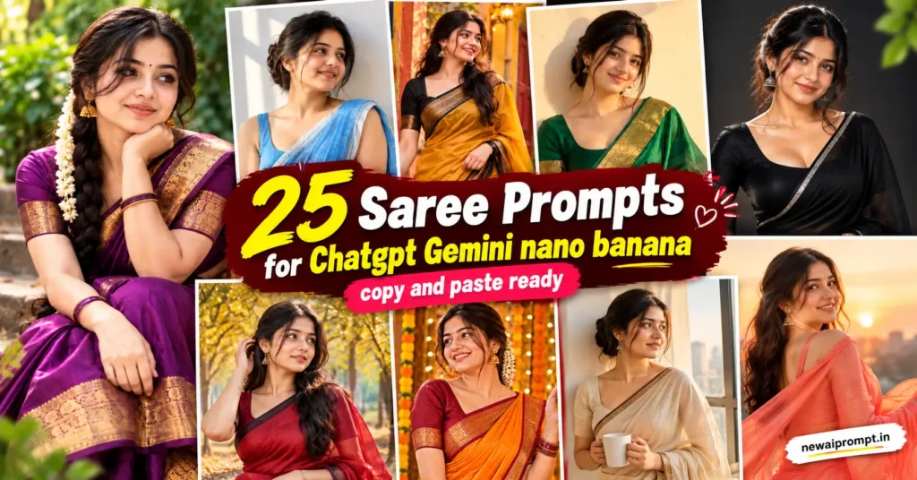 Saree Prompts for Chatgpt Gemini nano banana copy and paste ready