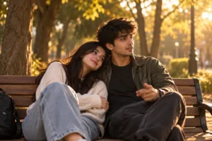 Golden Hour Park Bench