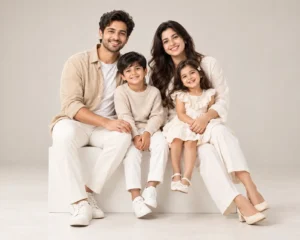 Matching Beige Studio Shoot