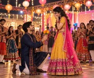 A Marigold Proposal at the Garba Ground