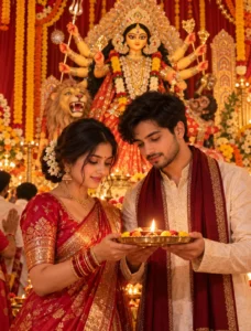Aarti Thali Before Durga Pandal