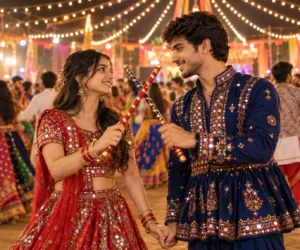 Crossed Dandiya Sticks, Eye Contact