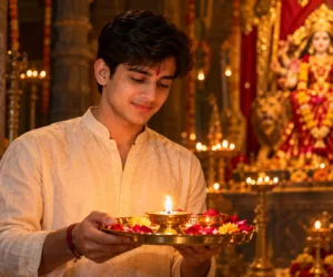 Devotional Aarti by Lamplight