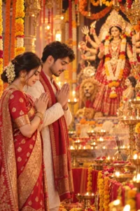 Durga Pandal Aarti Moment