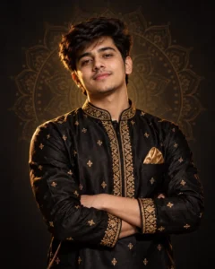 Golden Mandala Sherwani Portrait