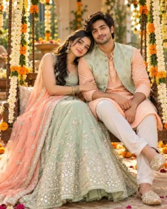 Pastel Romance on a Floral Swing