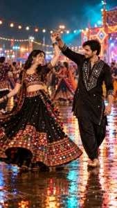 Rain-Soaked Garba Twirl