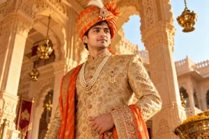 Regal Rajput in a Sunlit Palace