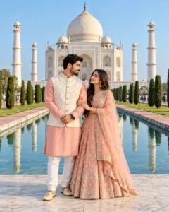 Romantic Taj Mahal Portrait