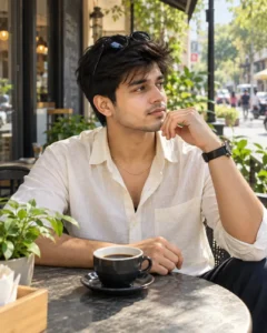 Thoughtful Café Moment