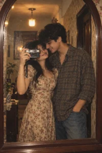Vintage Mirror Selfie Romance